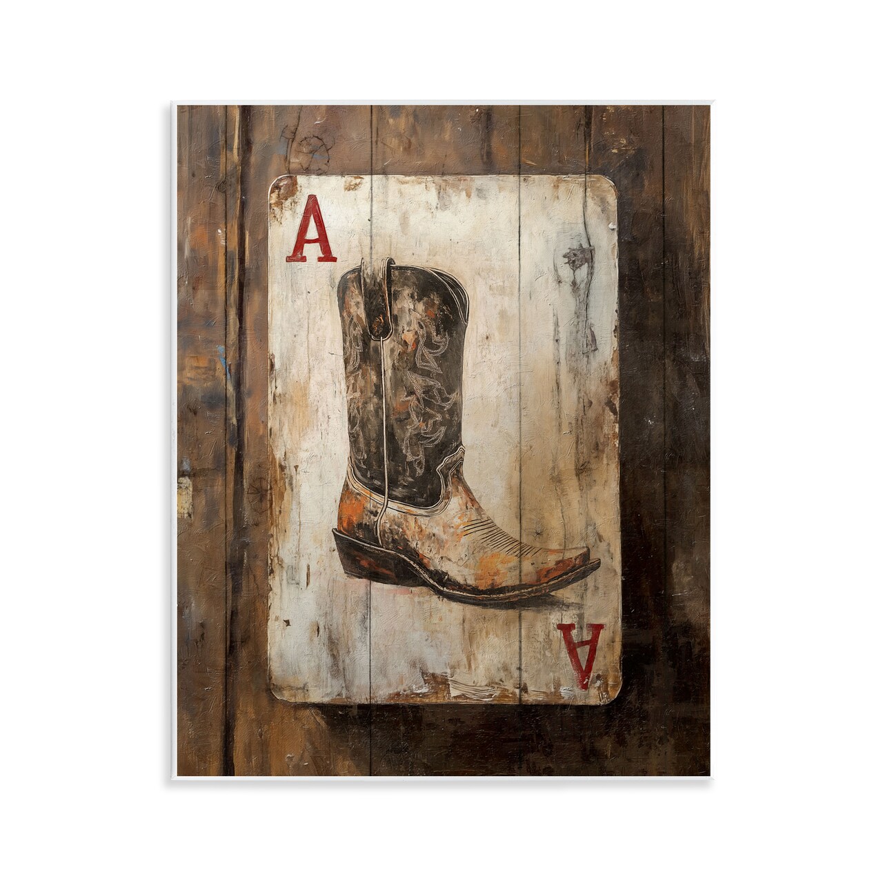Stupell Industries Western Rustic Playing Card Wall Plaque, design by Nina Blue